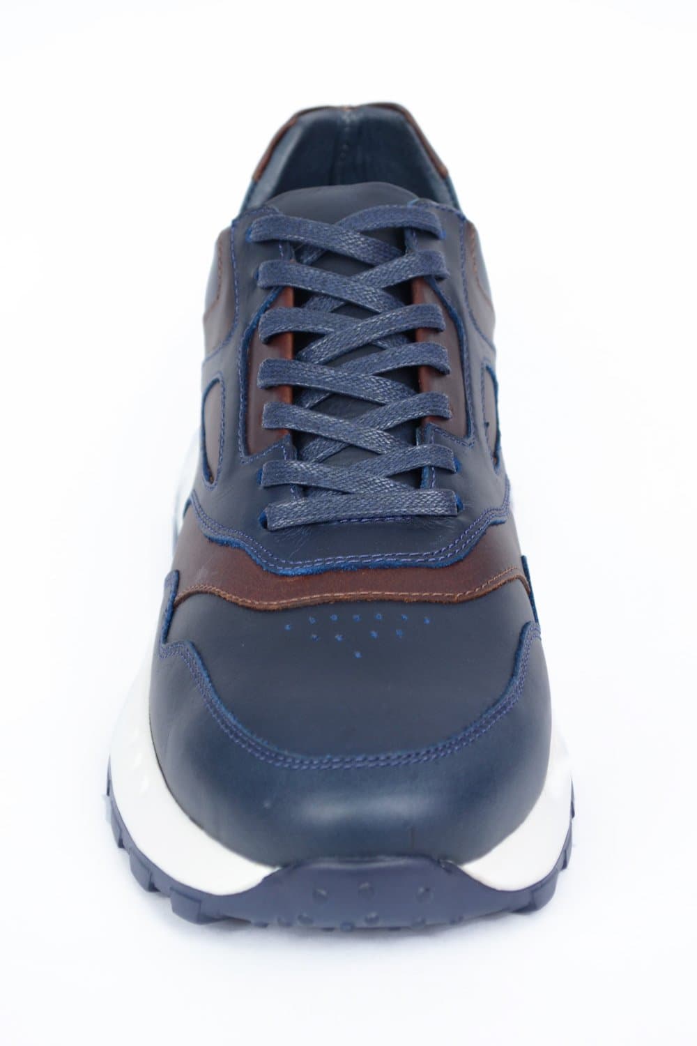 Tenis de cuero Hampton Azul de Santo, vista tres cuartos — vista 4