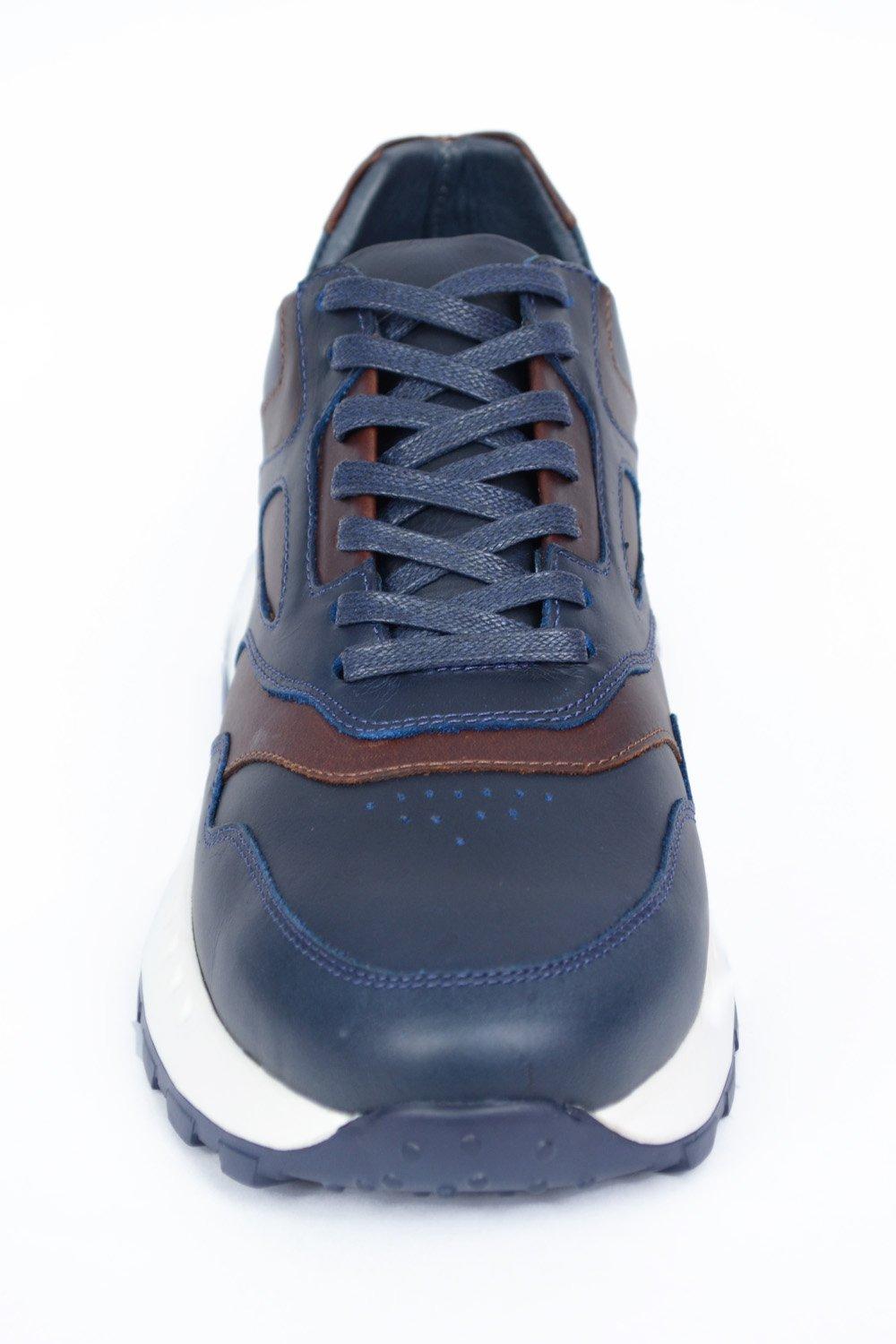 Tenis de cuero Hampton Azul de Santo, vista tres cuartos — vista 4