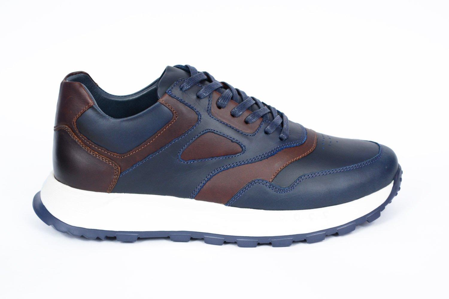 Tenis de cuero Hampton Azul de Santo, vista tres cuartos — vista 6