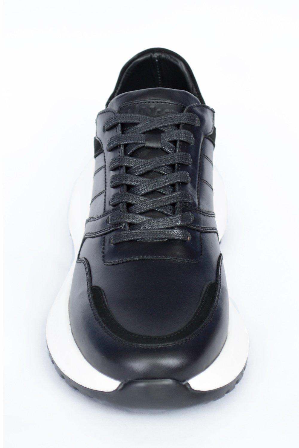Tenis de cuero Hampton Negro de Santo, vista tres cuartos — vista 4