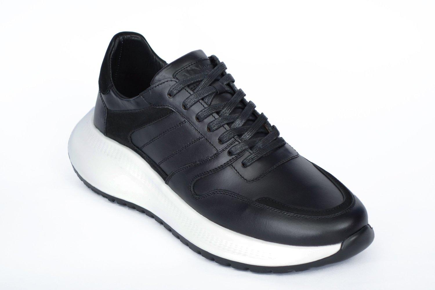 Tenis de cuero Hampton Negro de Santo, vista tres cuartos — vista 6