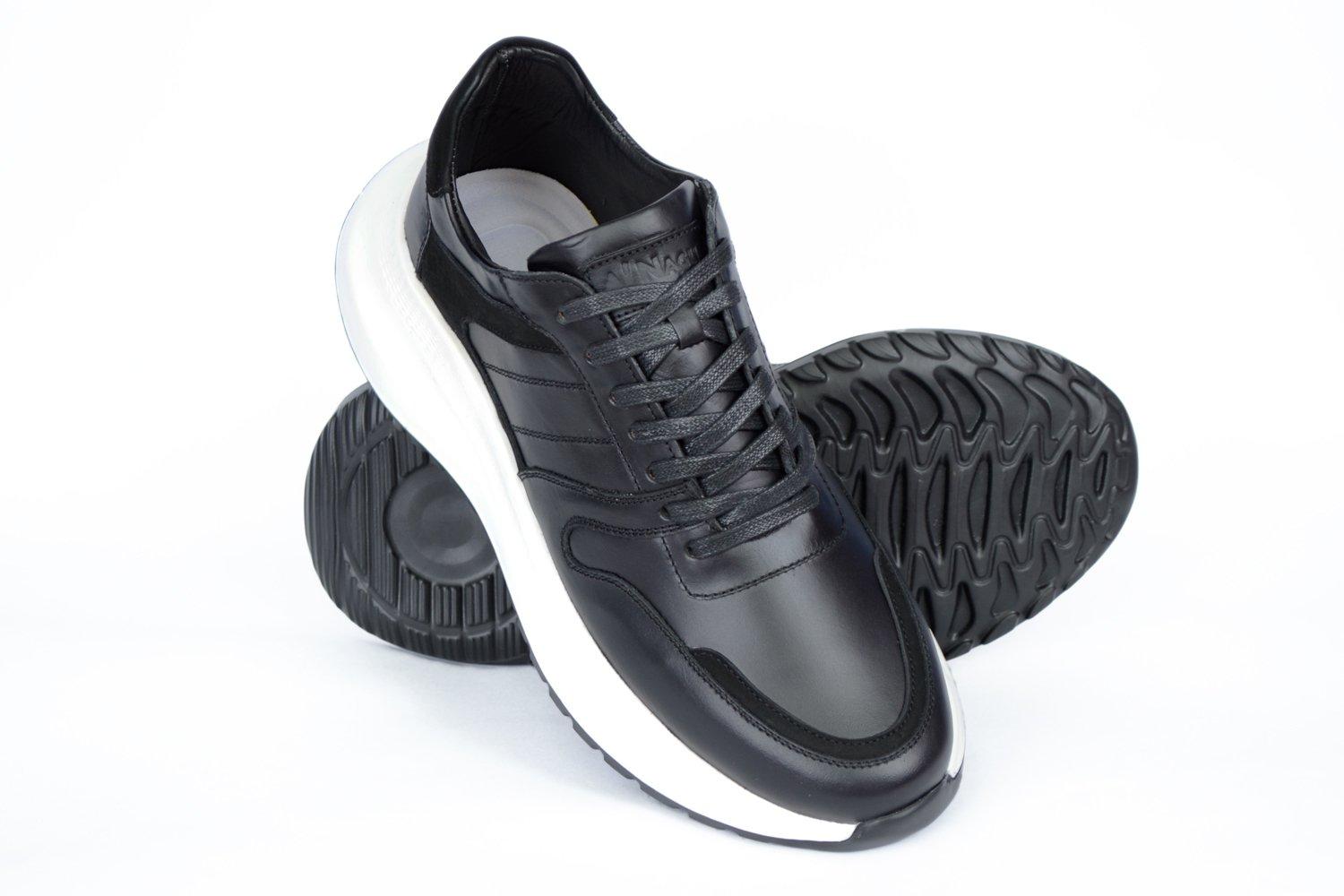 Tenis de cuero Hampton Negro de Santo, vista tres cuartos — vista 9